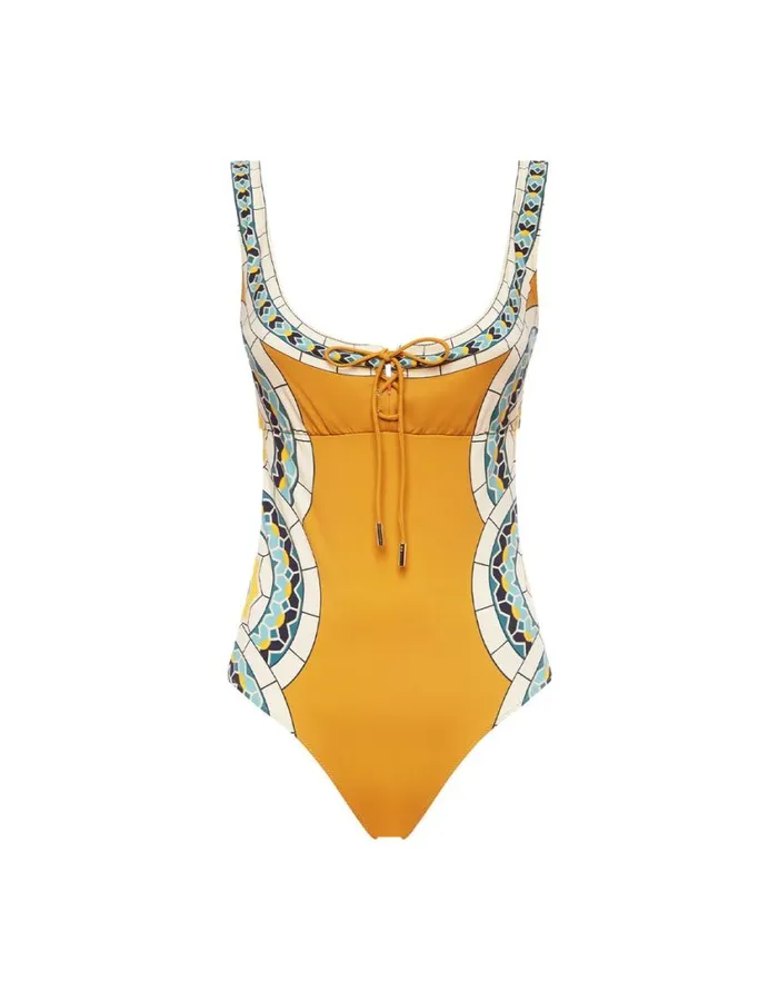 Ready To Wear Swimwear La Double J Sunset Suit Sleeveless Mudejar Place Marigold In Supreme Lycra Ready To Wear Swimwear La Double J Sunset Suit Sleeveless Mudejar Place Marigold In Supreme Lycra