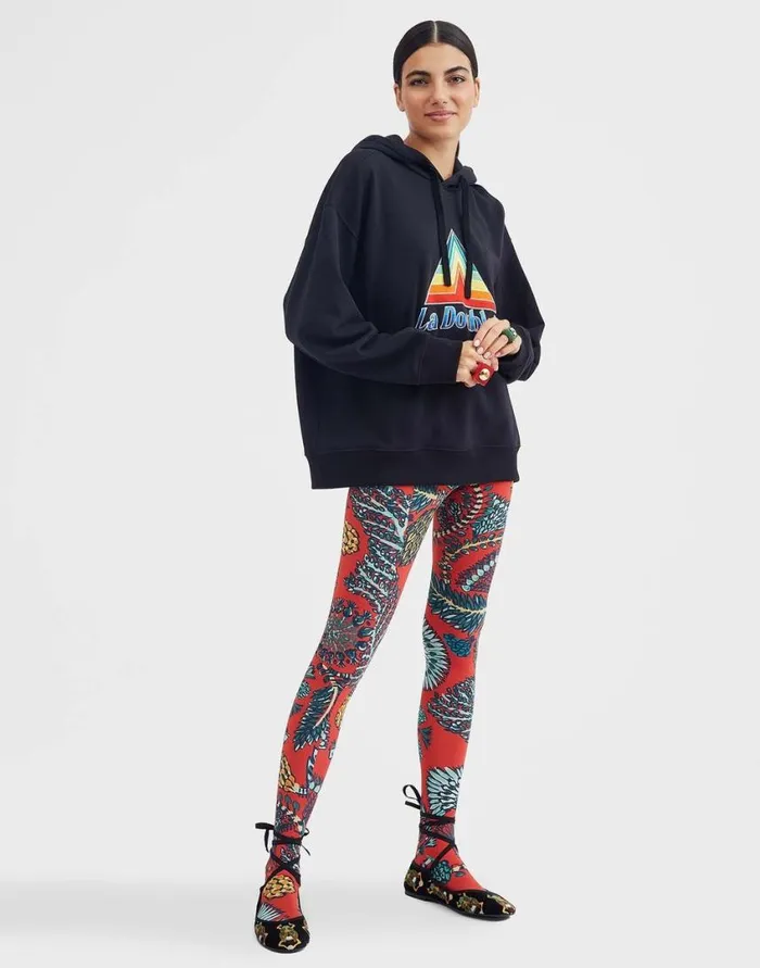 Ready To Wear Tshirts and Sweatshirts La Double J Discman Hoodie Black In Embroidered Jersey Ready To Wear Tshirts and Sweatshirts La Double J Discman Hoodie Black In Embroidered Jersey