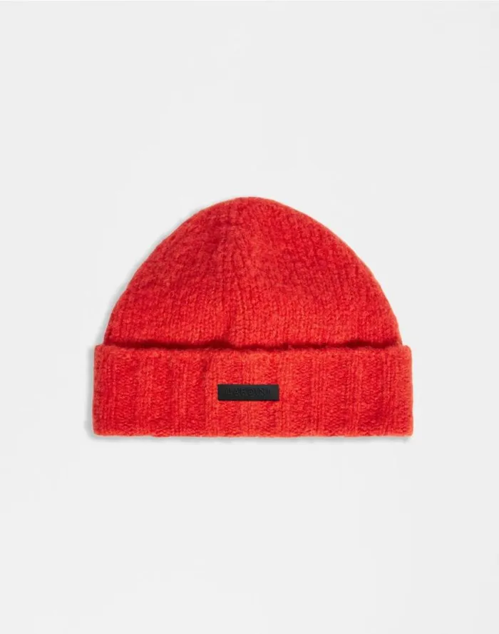 Red Hat In Wool Cashmere And Nylon Yarn Men Lardini Hats