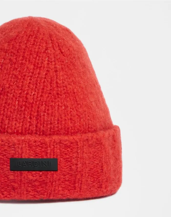 Red Hat In Wool Cashmere And Nylon Yarn Men Lardini Hats