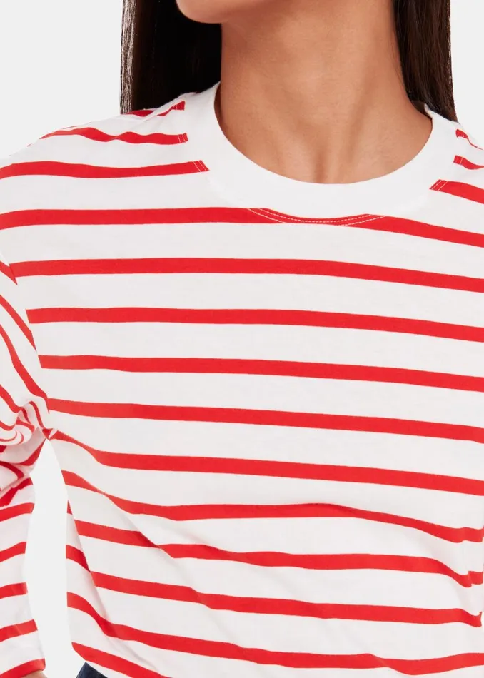 Red Stripe Cotton Top Women Whistles Tops