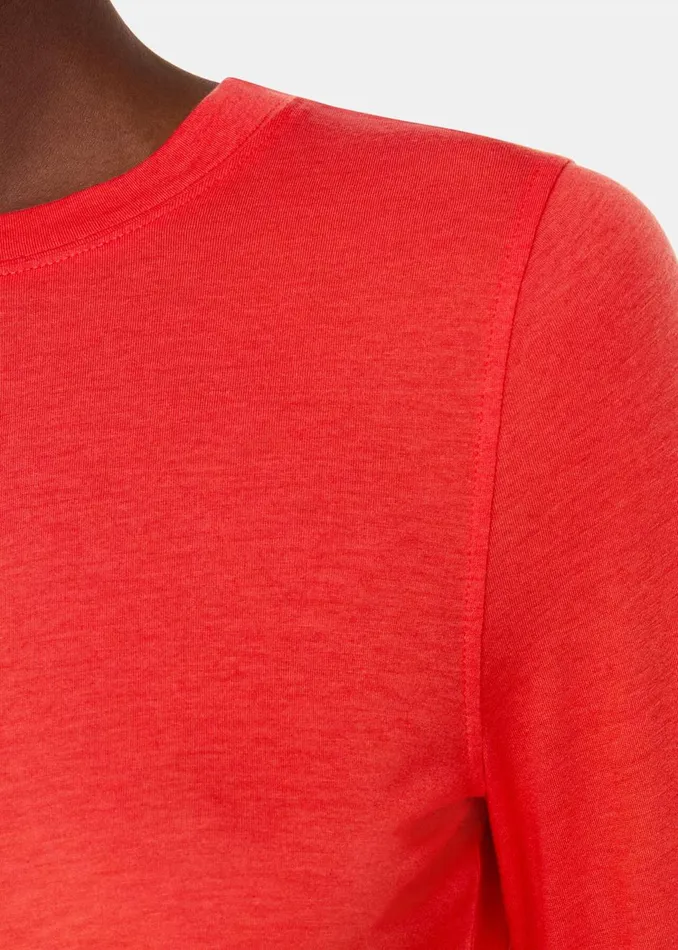 Red Wool Blend Crew Neck Top Women Whistles Tops