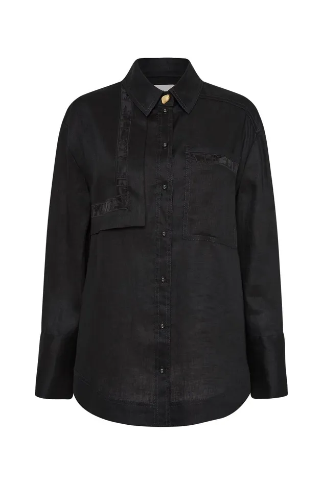 Reframe Oversized Logo Shirt Black Women Aje Tops Reframe Oversized Logo Shirt Black Women Aje Tops
