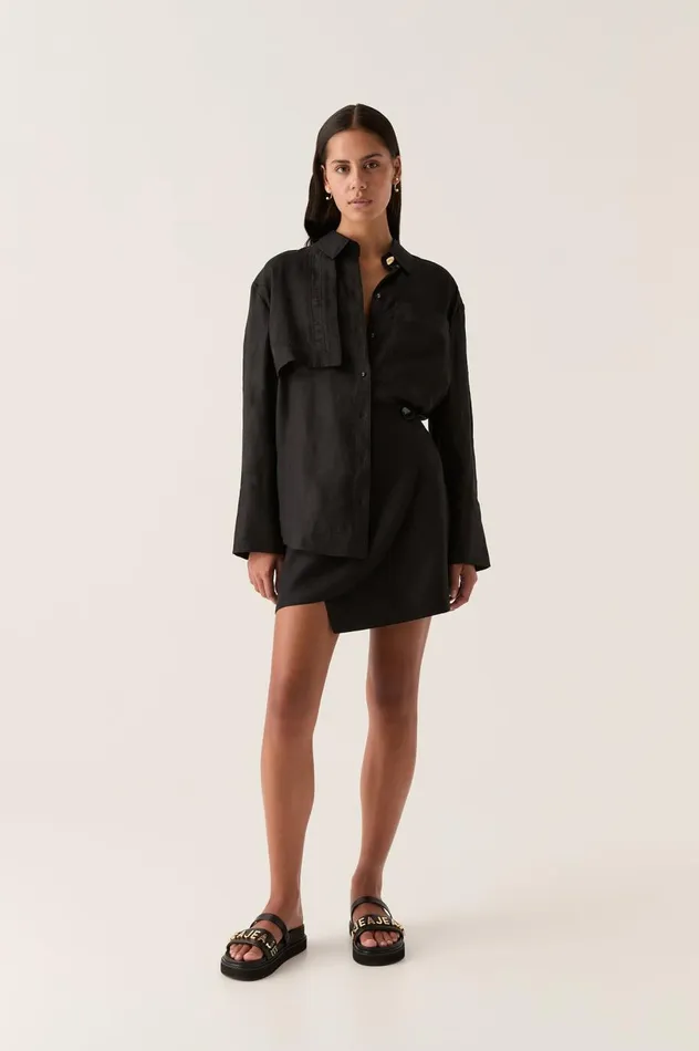 Reframe Oversized Logo Shirt Black Women Aje Tops Reframe Oversized Logo Shirt Black Women Aje Tops