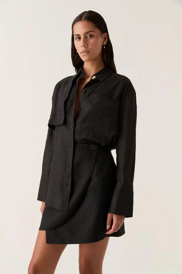 Reframe Oversized Logo Shirt Black Women Aje Tops Reframe Oversized Logo Shirt Black Women Aje Tops