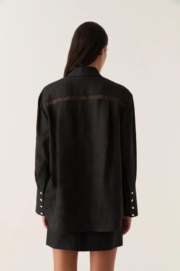 Reframe Oversized Logo Shirt Black Women Aje Tops Reframe Oversized Logo Shirt Black Women Aje Tops