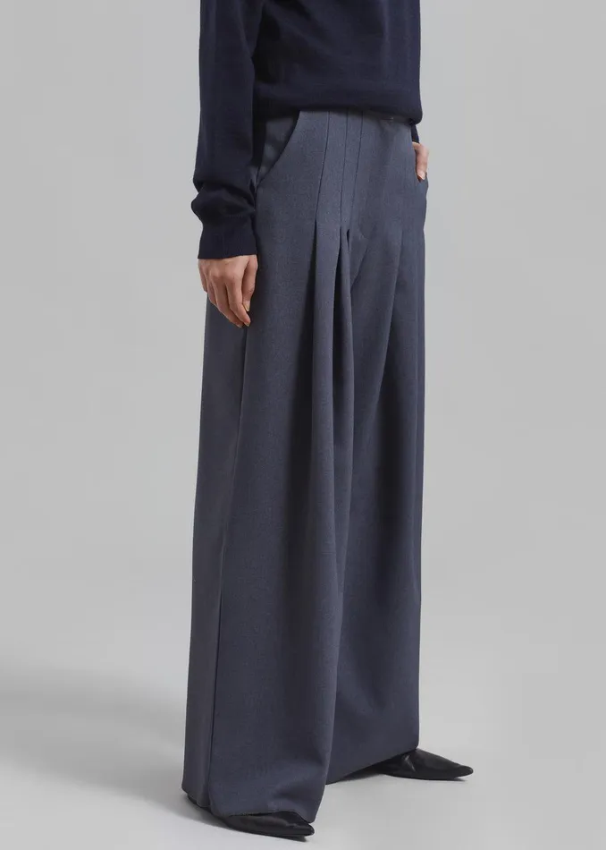 Regina Pleated Trousers 8211 Grey Women The Frankie Shop Clothing