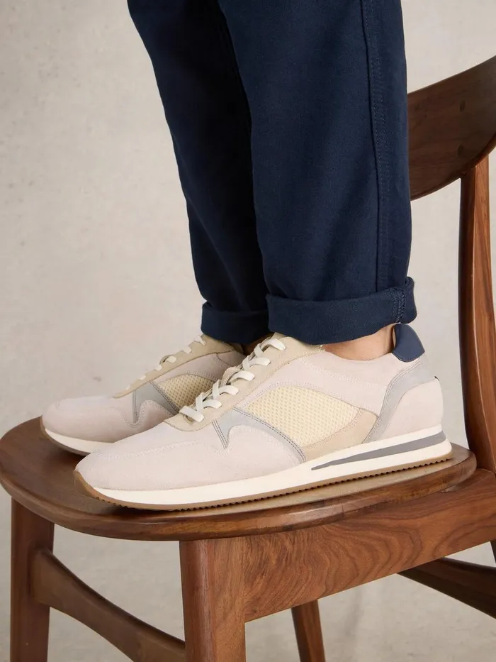 Retro Runner Natural Multi Men White Stuff Trainers