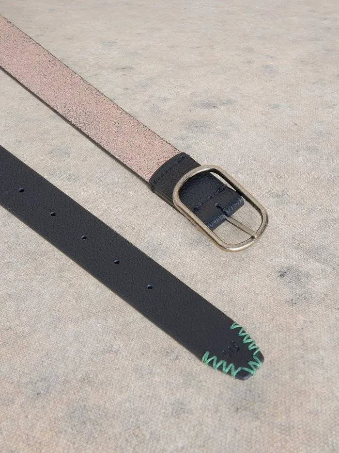 Reversible Belt Leather Pewter Metallic Women White Stuff Belts