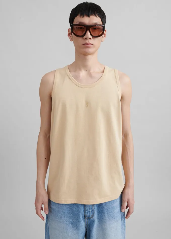 Rexy Embroidered Tank Top 8211 Latte WomenMen The Frankie Shop Clothing