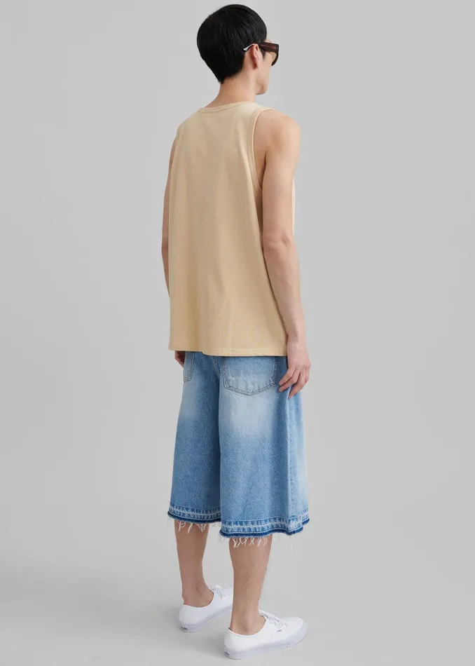 Rexy Embroidered Tank Top 8211 Latte WomenMen The Frankie Shop Clothing