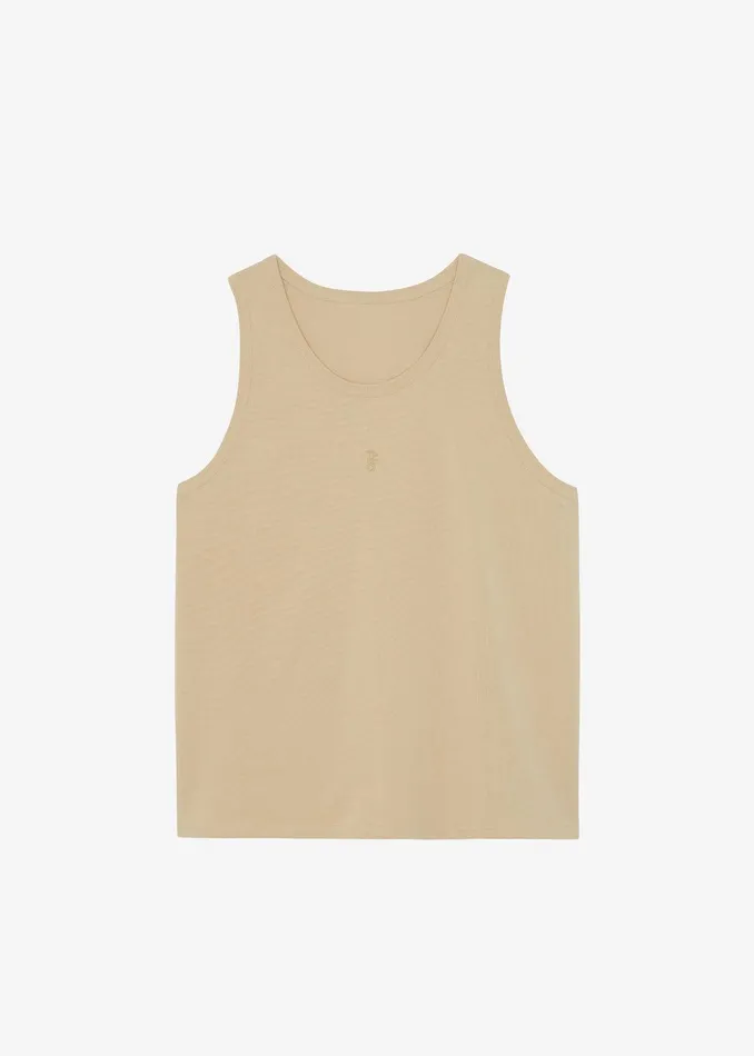 Rexy Embroidered Tank Top 8211 Latte WomenMen The Frankie Shop Clothing