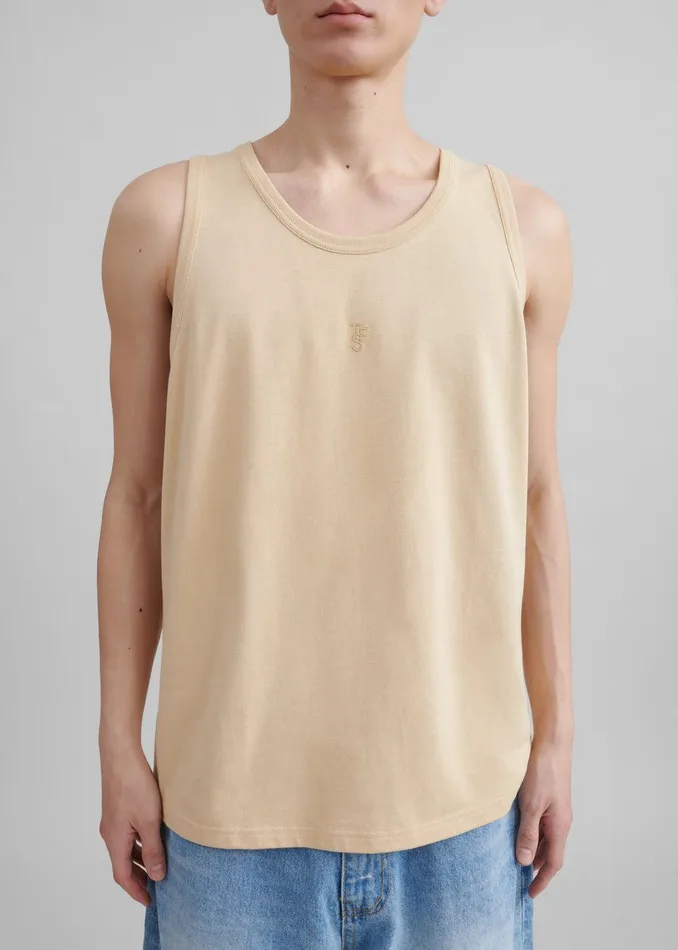 Rexy Embroidered Tank Top 8211 Latte WomenMen The Frankie Shop Clothing
