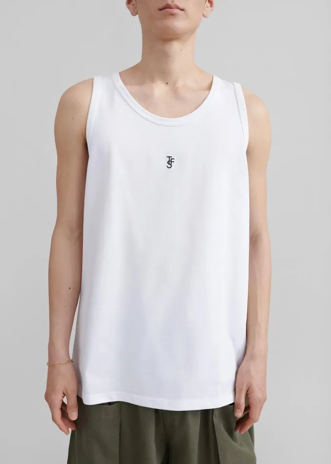 Rexy Embroidered Tank Top 8211 White WomenMen The Frankie Shop Clothing