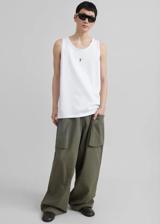 Rexy Embroidered Tank Top 8211 White WomenMen The Frankie Shop Clothing