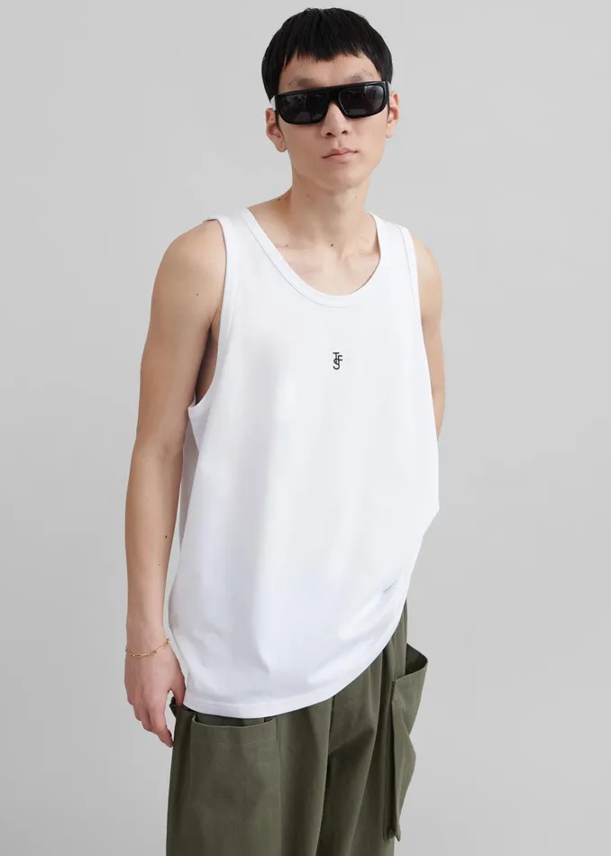 Rexy Embroidered Tank Top 8211 White WomenMen The Frankie Shop Clothing