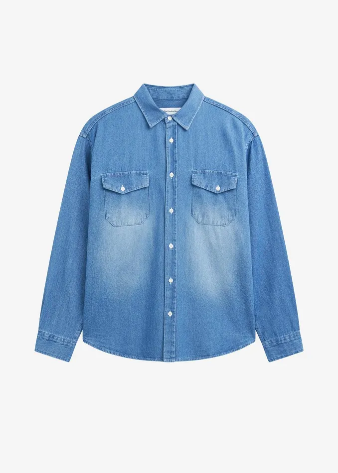 Rhett Denim Button Up Shirt 8211 Blue Wash Women The Frankie Shop Clothing
