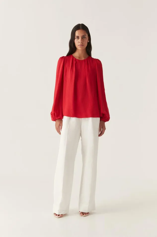 Riya Blouse Scarlet Red Women Aje Tops Riya Blouse Scarlet Red Women Aje Tops