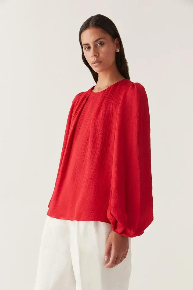 Riya Blouse Scarlet Red Women Aje Tops Riya Blouse Scarlet Red Women Aje Tops