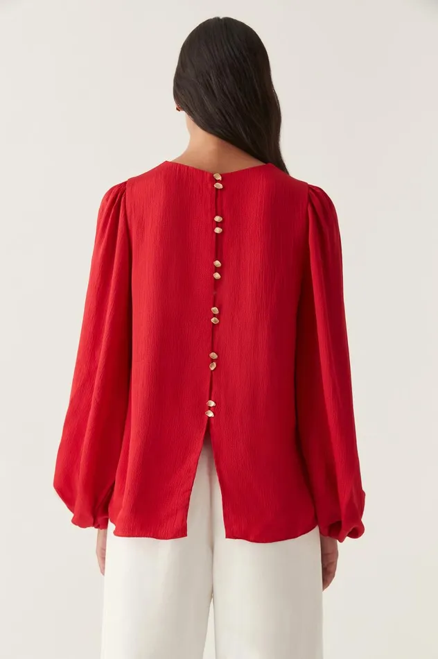 Riya Blouse Scarlet Red Women Aje Tops Riya Blouse Scarlet Red Women Aje Tops