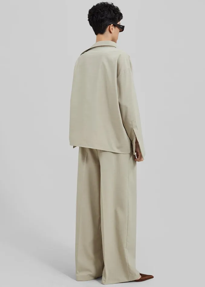 Roan Asymmetric Button Up Blouse 8211 Beige Women The Frankie Shop Clothing