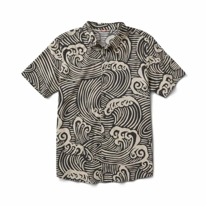 Roark Shirts Men Bless Up Breathable Stretch Shirt Black Wave
