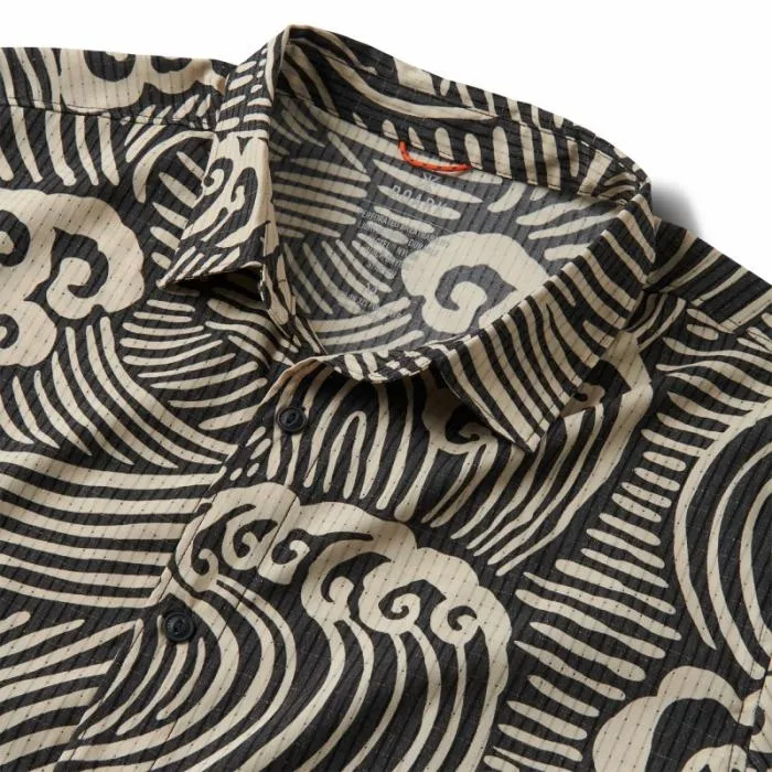 Roark Shirts Men Bless Up Breathable Stretch Shirt Black Wave Roark Shirts Men Bless Up Breathable Stretch Shirt Black Wave