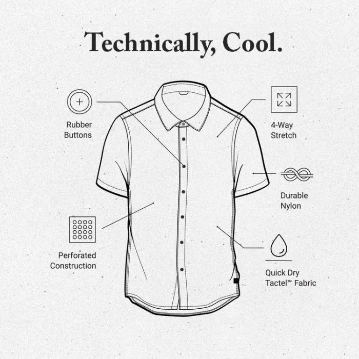 Roark Shirts Men Bless Up Breathable Stretch Shirt Black Wave Roark Shirts Men Bless Up Breathable Stretch Shirt Black Wave