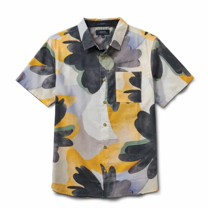 Roark Shirts Men Journey Short Sleeve Button Up Shirt Night Bloom Spice