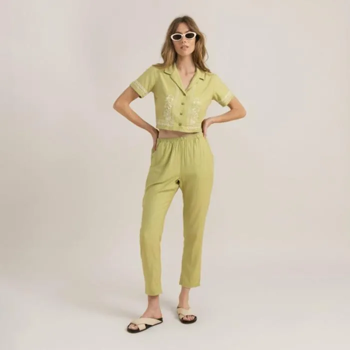 Roark Shirts Women Camp Button Up Shirt Pear