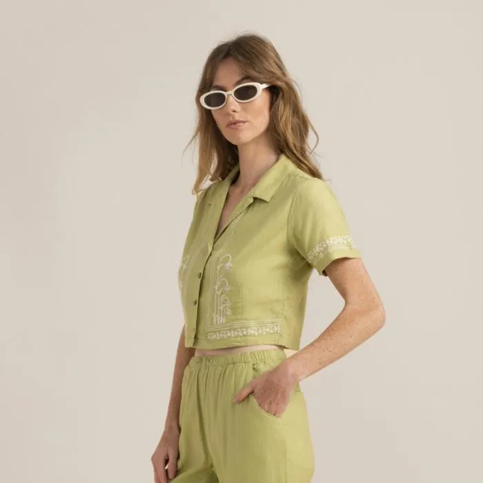 Roark Shirts Women Camp Button Up Shirt Pear Roark Shirts Women Camp Button Up Shirt Pear