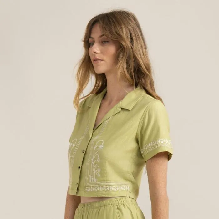 Roark Shirts Women Camp Button Up Shirt Pear Roark Shirts Women Camp Button Up Shirt Pear