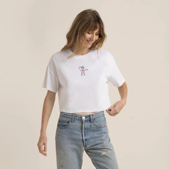 Roark Tees Women Bear Boxy Tee Basquiat Premium Tee White