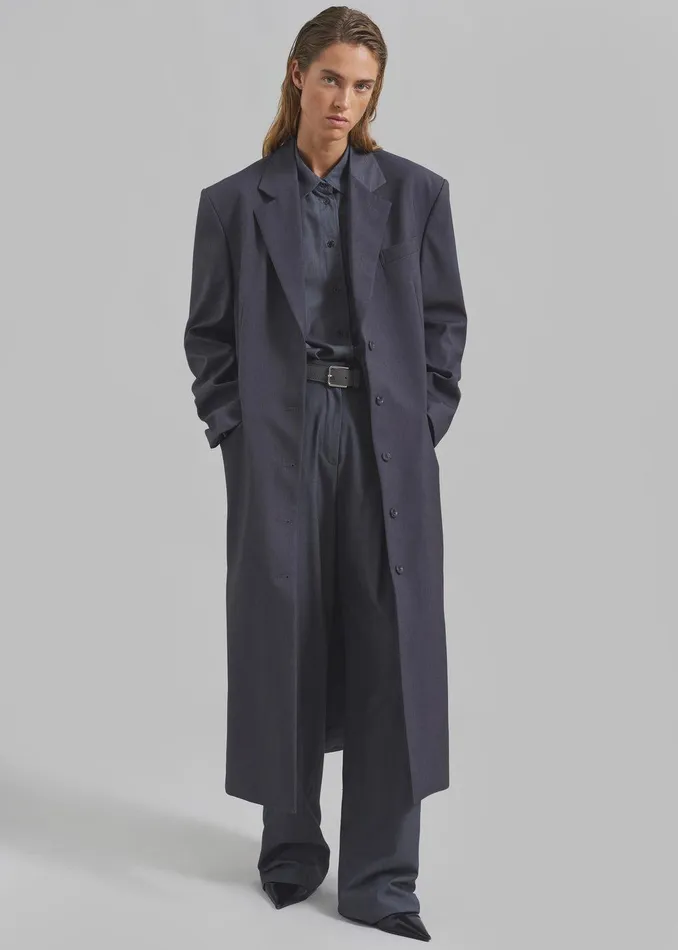 Robinson Long Coat 8211 Grey Women The Frankie Shop Clothing