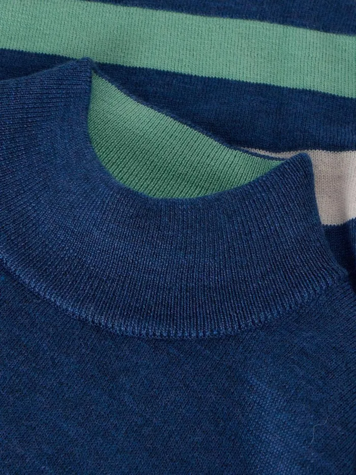 ROLL NECK MERINO JUMPER Blue Multi Women White Stuff Knitwear ROLL NECK MERINO JUMPER Blue Multi Women White Stuff Knitwear