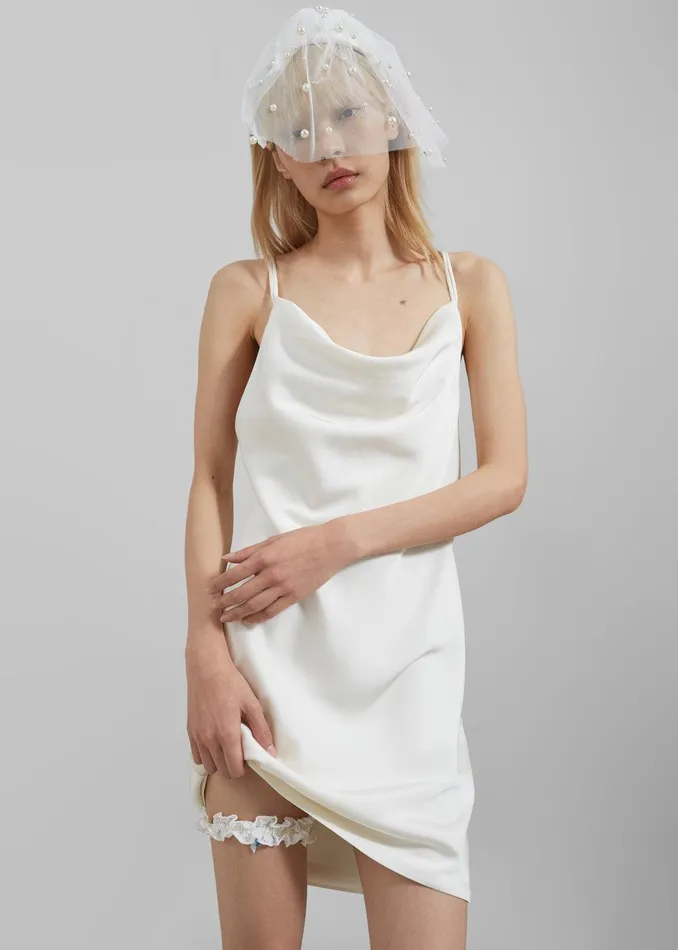 Rotate Satin Mini Slip Dress 8211 Egret Women The Frankie Shop Clothing