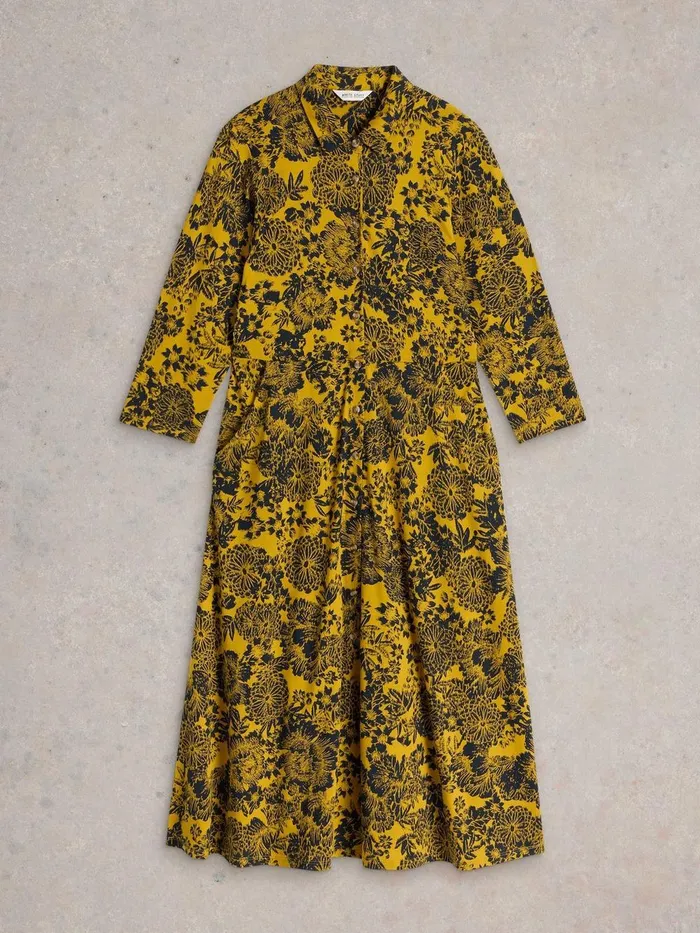 Rua Midi Jersey Shirt Dress Chartreuse Print Women White Stuff Dresses Rua Midi Jersey Shirt Dress Chartreuse Print Women White Stuff Dresses