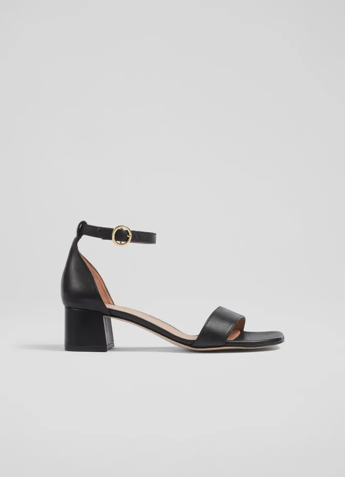 Sandals Women LKBennett Nanette Black Leather Sandals Black