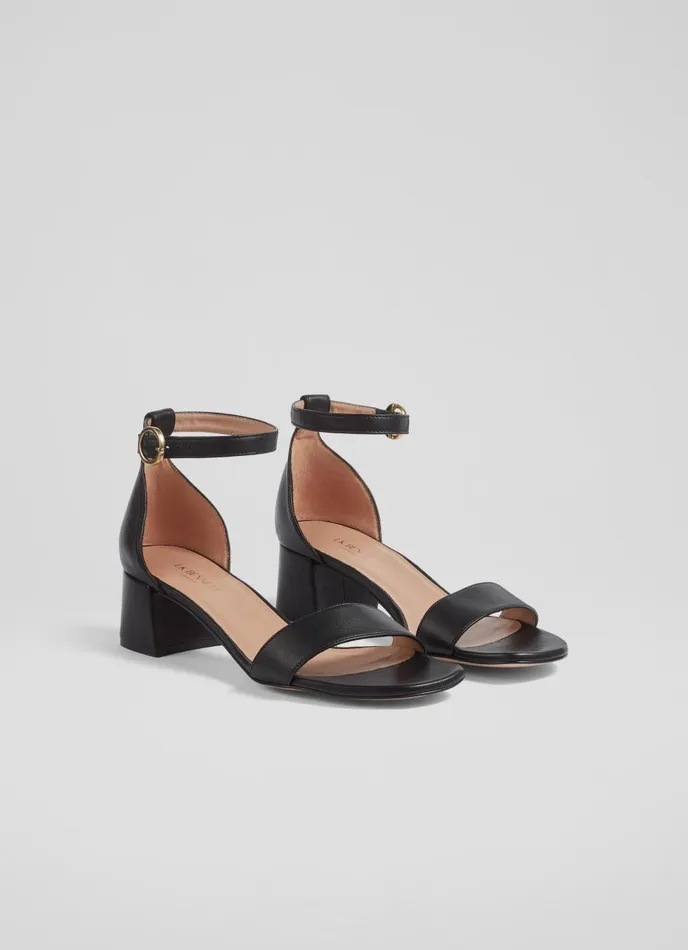 Sandals Women LKBennett Nanette Black Leather Sandals Black Sandals Women LKBennett Nanette Black Leather Sandals Black