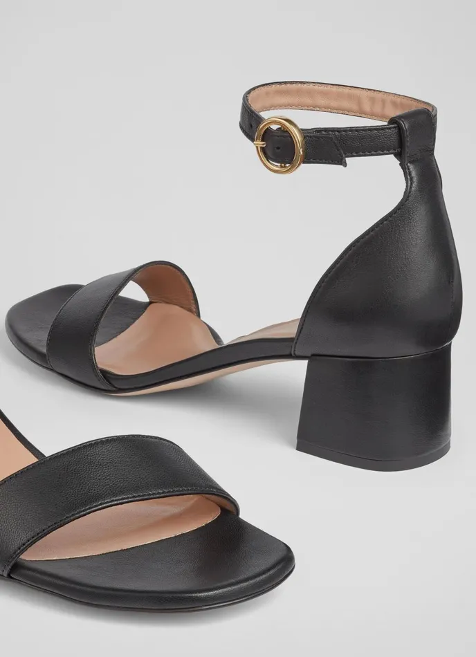 Sandals Women LKBennett Nanette Black Leather Sandals Black Sandals Women LKBennett Nanette Black Leather Sandals Black
