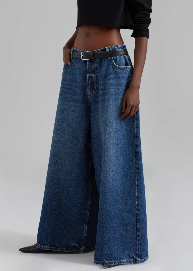 Sasha Wide Leg Jeans 8211 Dark Blue Women The Frankie Shop Clothing