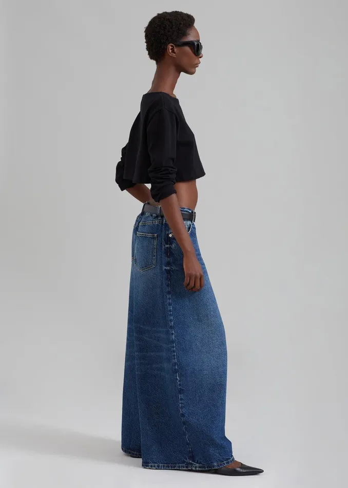Sasha Wide Leg Jeans 8211 Dark Blue Women The Frankie Shop Clothing