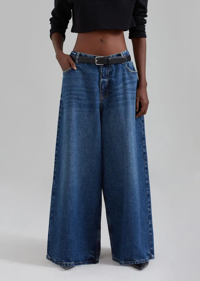 Sasha Wide Leg Jeans 8211 Dark Blue Women The Frankie Shop Clothing