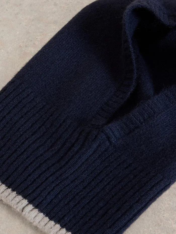 Scarlett Knitted Hood Dark Navy Women White Stuff Hats and Gloves Scarlett Knitted Hood Dark Navy Women White Stuff Hats and Gloves