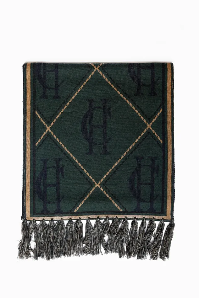 Scarves Holland Cooper Womens Reversible Monogram Scarf Blackwatch Scarves Holland Cooper Womens Reversible Monogram Scarf Blackwatch