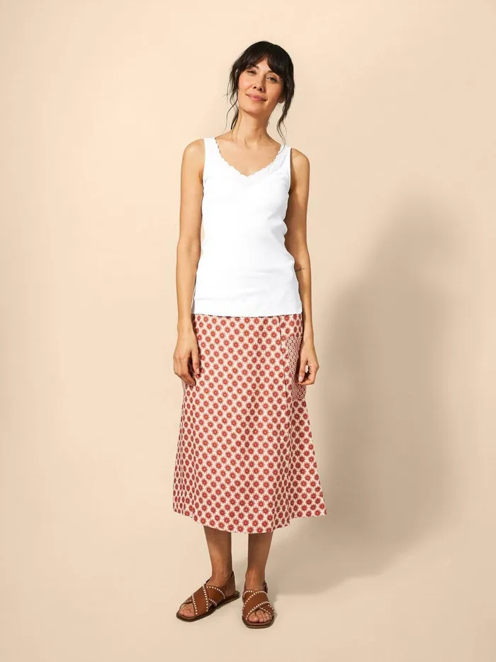 SEABREEZE VEST V NECK Brilliant White Women White Stuff Tops and Tees