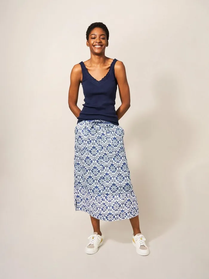 SEABREEZE VEST V NECK French Navy Women White Stuff Tops and Tees