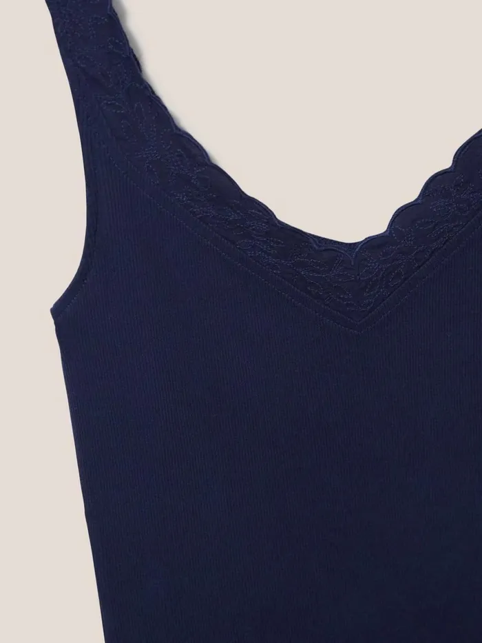 SEABREEZE VEST V NECK French Navy Women White Stuff Tops and Tees SEABREEZE VEST V NECK French Navy Women White Stuff Tops and Tees