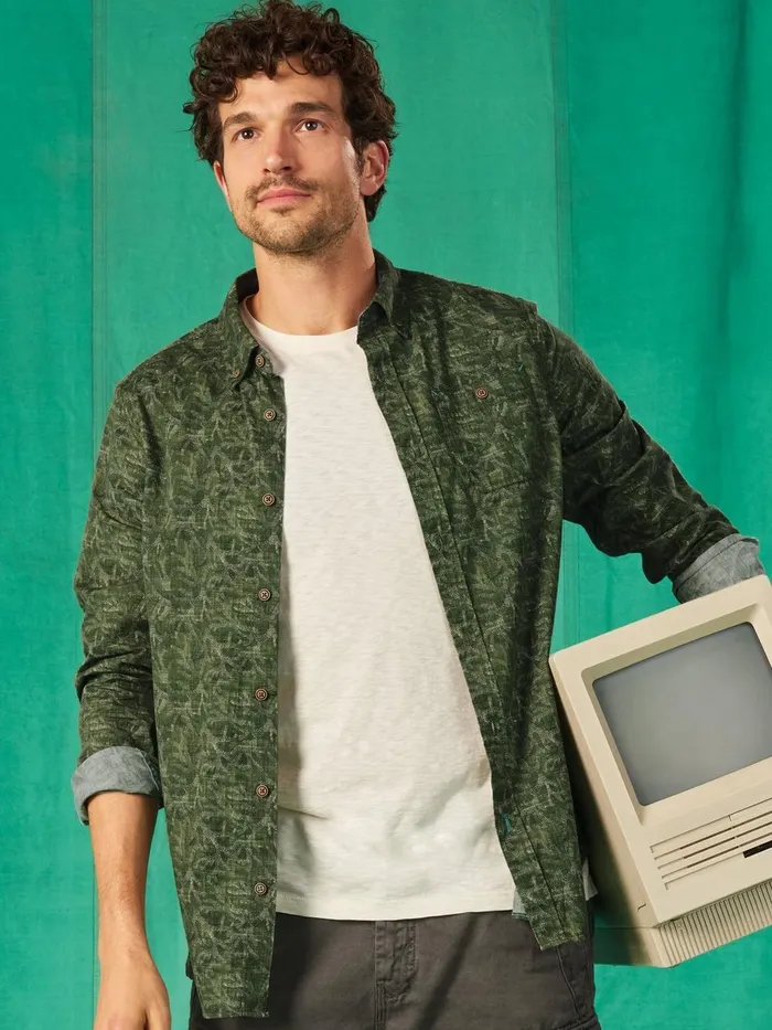 Seaweed Printed Shirt Green Print Men White Stuff Shirts Seaweed Printed Shirt Green Print Men White Stuff Shirts