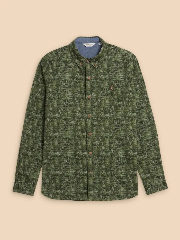Seaweed Printed Shirt Green Print Men White Stuff Shirts Seaweed Printed Shirt Green Print Men White Stuff Shirts